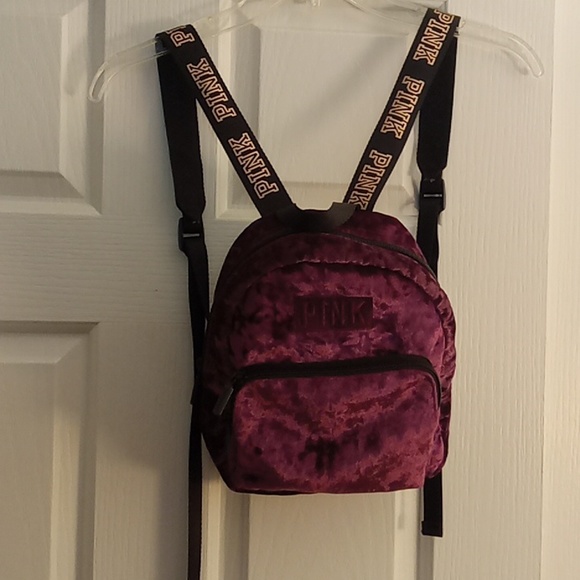 PINK Victoria's Secret Handbags - PINK Victoria's Secret Velvet Mini Backpack
